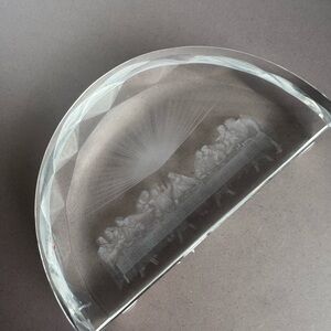 The Last Supper Etched Glass Stand